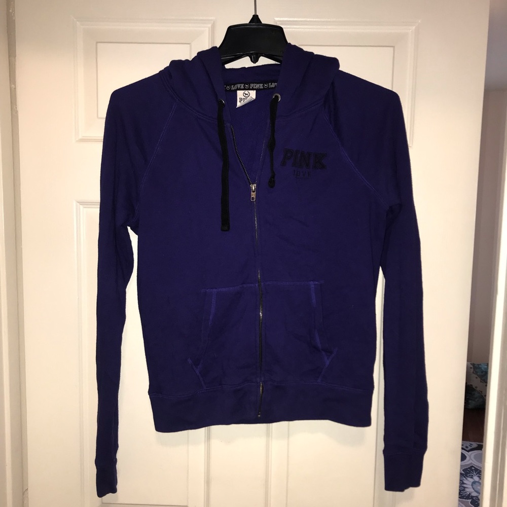 Royal purple full zip PINK hoodie. Great condition